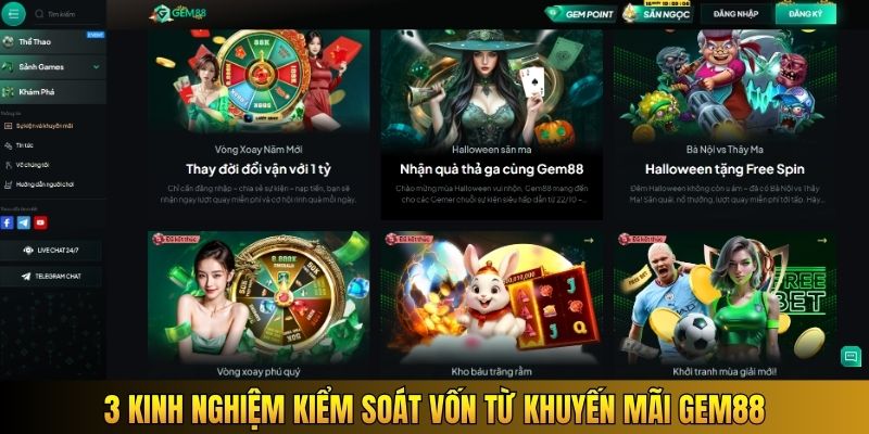3 kinh nghiệm kiểm soát vốn từ khuyến mãi Gem88